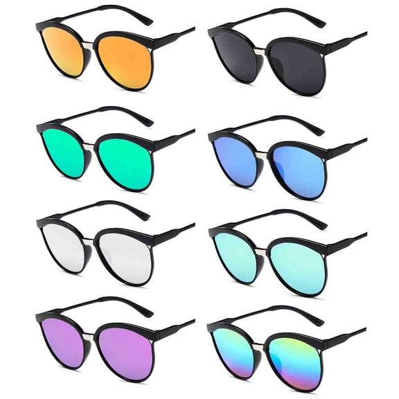 Mens Womens Sunglasses LSQii Big Frame Round Retro Adjustable Oversized Sun Polarized Glasses Lightweight Shades Summer UV Protection Unisex,Under $3