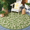 thumbnail image 2 of Safavieh Courtyard Kevin Floral Indoor/Outdoor Area Rug, Olive/Natural, 6'7" x 6'7" Round, 2 of 10