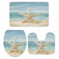 thumbnail image 2 of Coastal Beach Starfish Bathroom Rugs Set Nautical Retro Watercolor Ocean Marine Life Non Slip Absorbent Soft Bath Mats 3 Piece Set with Bathroom Rug, U-Shaped Floor Mat, Toilet Seat Cover Small Size, 2 of 9
