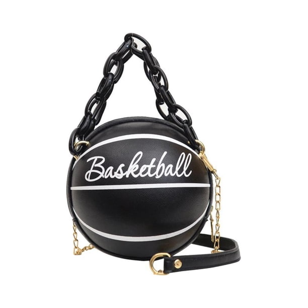 Bolsos Hombro Baloncesto para Mujer Bolso Mensajero Con Cadena Acrílica (negro)