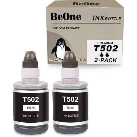 T502 Refill Ink Bottles Compatible Replacement for Epson 502 2-Pack to Use with EcoTank ET-4760 ET-2760 ET-3760