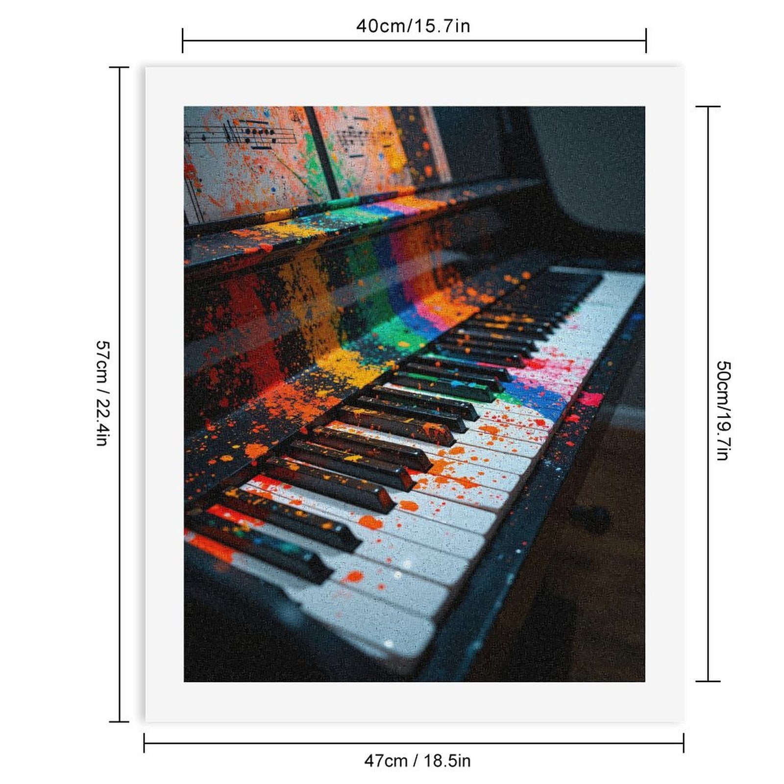 Paint By Numbers Kit for Adults Beginner - DIY Colorful Piano Paint Splatter Canvas Painting Kits for Adults, Frameless Paint By Number for Adults for Home Wall Decor 16x20 Inch