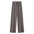 thumbnail image 6 of Women's Wide Leg Straight Leg Drapey Floor Sweeping Wool Pants Womens Casual Pants on Solid Drawstring Casual Linen Pants Women Trousers Womens Casual Pants Size 14 Pants for Women Work Casual Long, 6 of 6