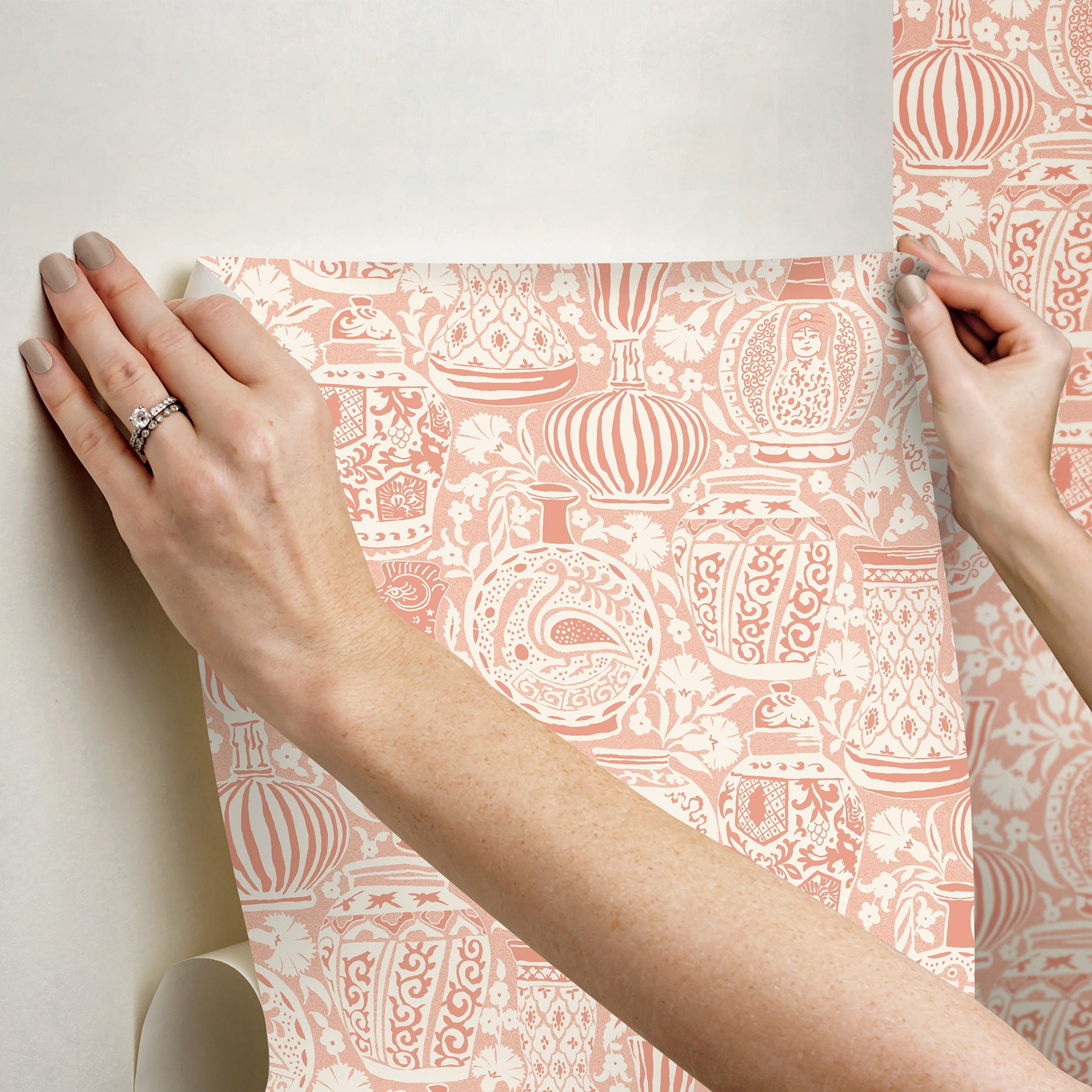 RoomMates Delft Pottery Blue Peel and Stick Wallpaper, 1 Roll