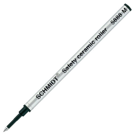 Schmidt 5888 Ceramic Rollerball Metal Tube Refill - Black Ink, Medium Point 0.7mm, 1 Pack (SC58104)