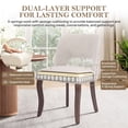 thumbnail image 6 of LEGAHOME Beige Upholstered Dining Chairs Set of 2, Modern Farmhouse Dining Room Chairs with Curved Backrest, Copper Nail Detailing and Solid Wood Legs for Kitchen, Dining Room, 6 of 8