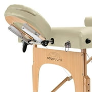 Saloniture Professional Portable Massage Table with Backrest - Cream