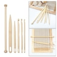 thumbnail image 4 of 5pcs/6pcs Wood Hand Loom Stick Set, Wood Weaving Crochet Needle with Wooden Shuttles Weaving Stick and Wood Weaving Rod, for, 4 of 6