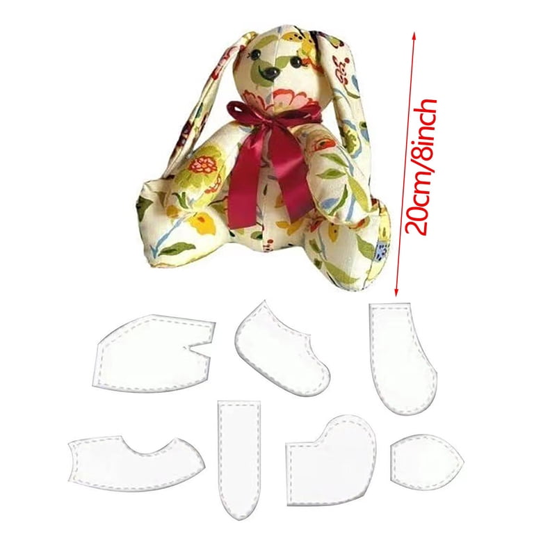 30-Piece Memory Bear Sewing Template Set - Acrylic Quilting Patterns For Keepsake Bears