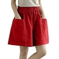 thumbnail image 2 of Women's Shorts Plus Size with Pockets Summer Loose Casual Straight Leg Cargo Shorts, 2 of 7