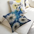 thumbnail image 5 of White flowers bubbles Linen toss pillowcase Decoration pillowcase Gift preferred 24x24" Cushion cover 1 set Sofa pillowcase Sofa bedroom living room car, 5 of 8