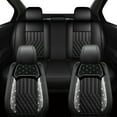thumbnail image 2 of HQBQBUG Car Seat Cover for VolvoS60 2001-2019 Waterproof Leather Diamond Seat Covers Cushion Lumbar Support Comfort Automotive Interior Black,Full Set(2 Row 5 Seats), 2 of 9