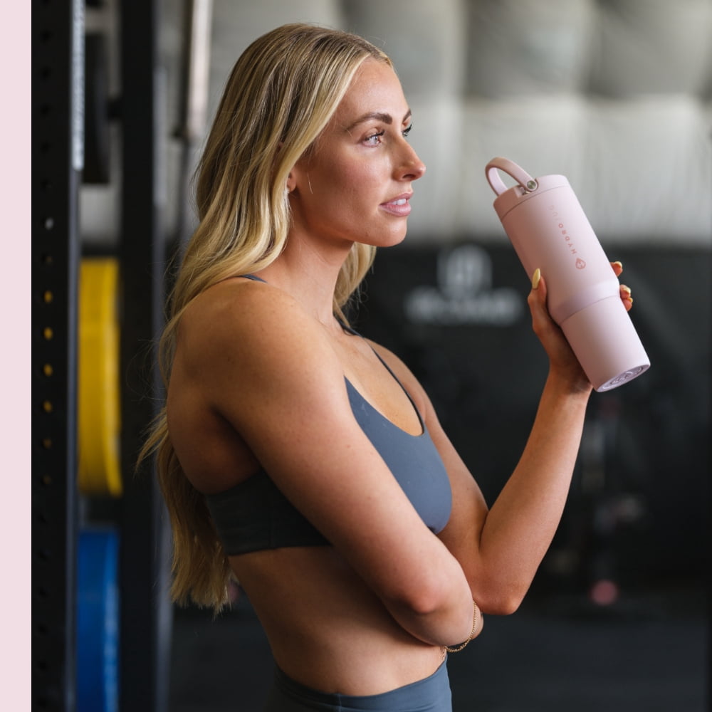 HydroJug Sport 20 oz Stainless Steel Water Bottle with Flip Straw, Insulated Leak-Proof Tumbler for Gym & Outdoor - Pink Sand