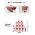 thumbnail image 6 of Waterfall Valances for Windows, Red White Kitchen Sheer Valance Curtains, Modern Abstract Waves Water Ripple Striped Rod Pocket Elegant Swag Valances for Living Room Bedroom, 47.2"x38.5", 1 Panel, 6 of 8
