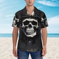thumbnail image 2 of Balery Magician Hat Skull Camisas hawaianas de manga corta para hombre, camisas playeras de corte holgado, camisas de vacaciones con botones,X-Large, 2 of 7