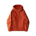 thumbnail image 4 of Timoontee Men's Windbreaker Casual Comfy Long Sleeve Full Zip Hooded Jacket Coat Fall Winter Trendy Clothes Solid Big Pocket Waterproof Rain Jacket Orange XXXXL, 4 of 6