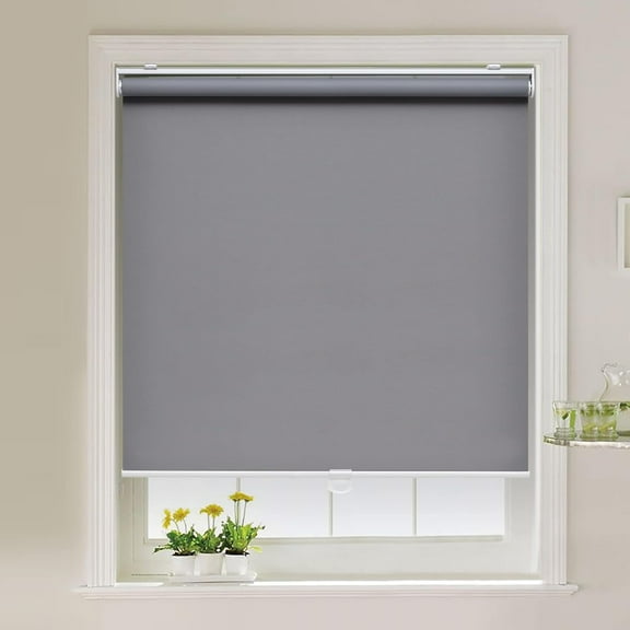 AOSKY Cordless Blackout Roller Shade for Window,High-Grade Blinds with Spring System. UV Protection,Durable,Easy.The More Suitable Choice in Shades for Home and Office,22" W x 72" H,Grey