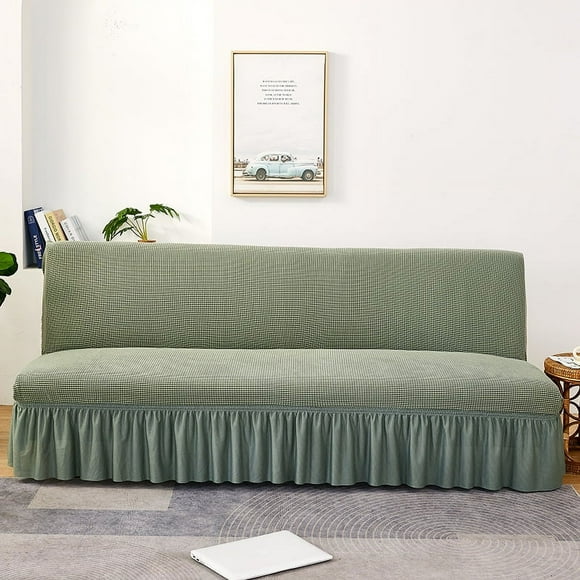 Nvzi Sofa Cover for sofas Stretch Couch Covers for Living Room Easy Fit Washable Furniture Sofa Protector with Skirt,1 Piece 74.8-82.67inch (Green)