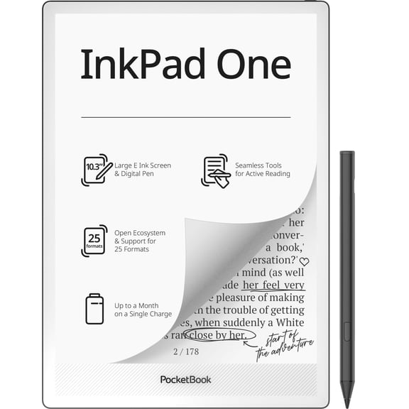 Lector electrónico PocketBook InkPad One de 10,3" con stylus y Bluetooth