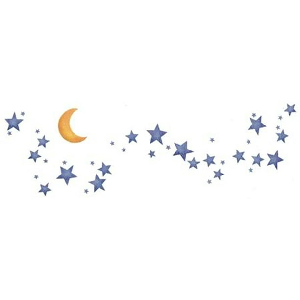 Moon and Stars Wall Stencil E303 by Designer Stencils