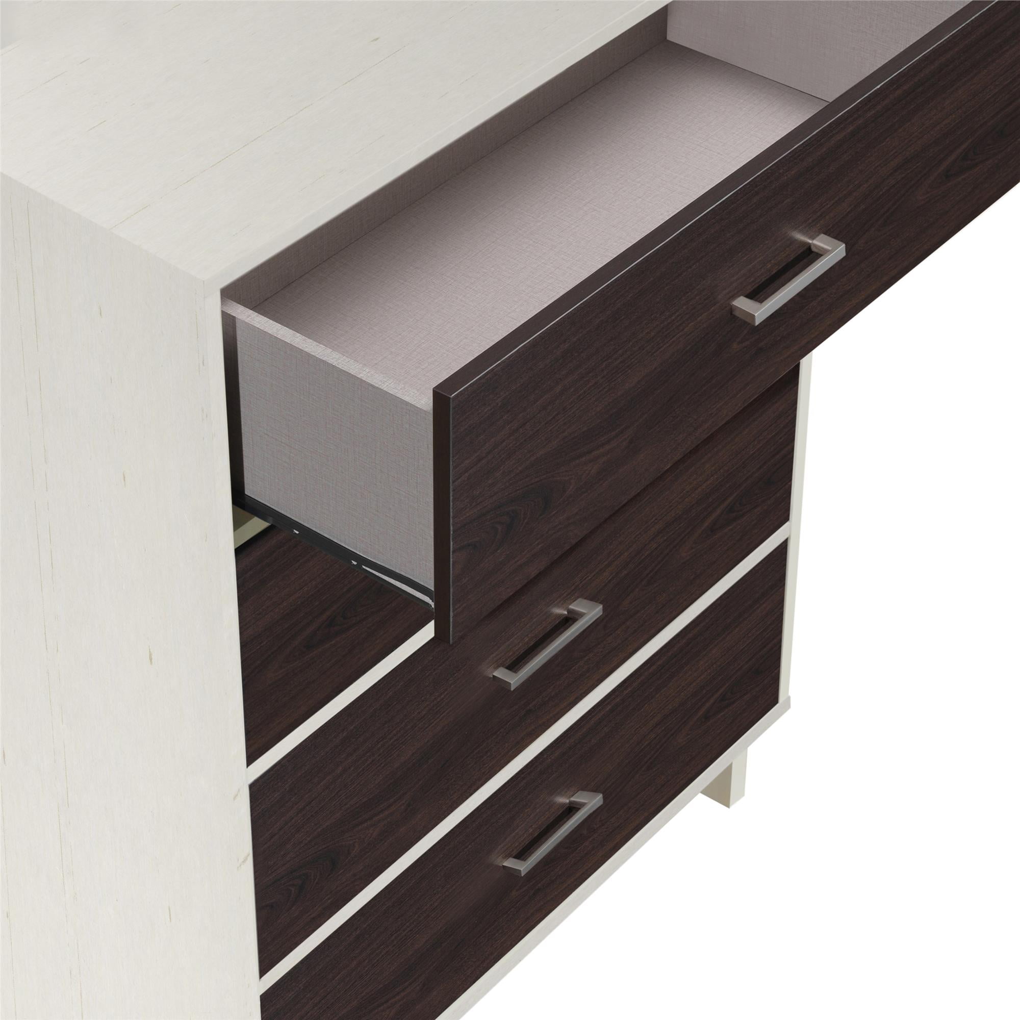 Ameriwood Home Colebrook 4 Drawer Dresser, Multiple Colors - Ivory/Espresso
