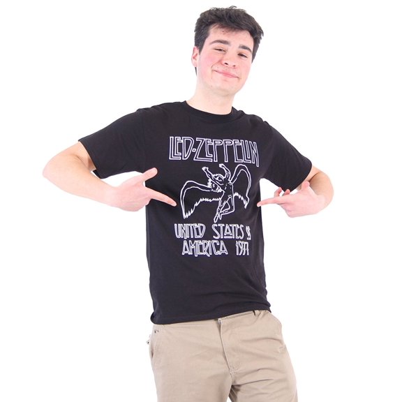 Led Zeppelin 1977 American Tour Black T-shirt, Men's