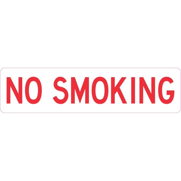 9in x 2.25in No Smoking Sticker Vinyl Stickers Signs Decal Sign Decals