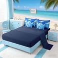 thumbnail image 5 of Manfei Oil Painting Sailboat Bedding Comforter Set for Kids Boys and Girls, Nautical Themed Full Bedding Set, Navy Reversible 7pcs, 5 of 6