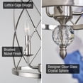 thumbnail image 2 of Kira Home Eleanor 27" 3-Light Foyer Light Pendant Chandelier, Cylinder Metal Shade, Adjustable Height, Brushed Nickel, 2 of 9