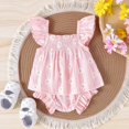 thumbnail image 3 of Letdown Baby Girl Summer Clothes Girl Outfits Sleeveless Ruffle Top and Bloomers Shorts Set with Floral Embroidery 0 3 6 12 18 Month, 3 of 9