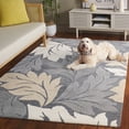thumbnail image 3 of SAFAVIEH Jardin Aiden Leaves Area Rug, Gray/Beige, 6' x 6' Square, 3 of 11
