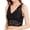 Black, variant on Women's Lace Bralette with Bra Pads Wireless Soft Crop Top Blue One Size