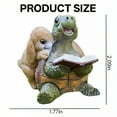 thumbnail image 4 of ICERUN 3Pcs Garden Statues,Resin Reading Turtle Rabbit Sculpture Yard Decor,Vivid Color Finish Animal Outdoor Decorations for Yard,Style3, 4 of 7