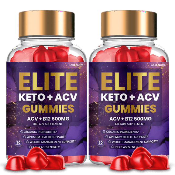 Elite Keto ACV Gummies, Maximum Strength, Official Advanced Formula with Apple Cider Vinegar (2 Bottles)