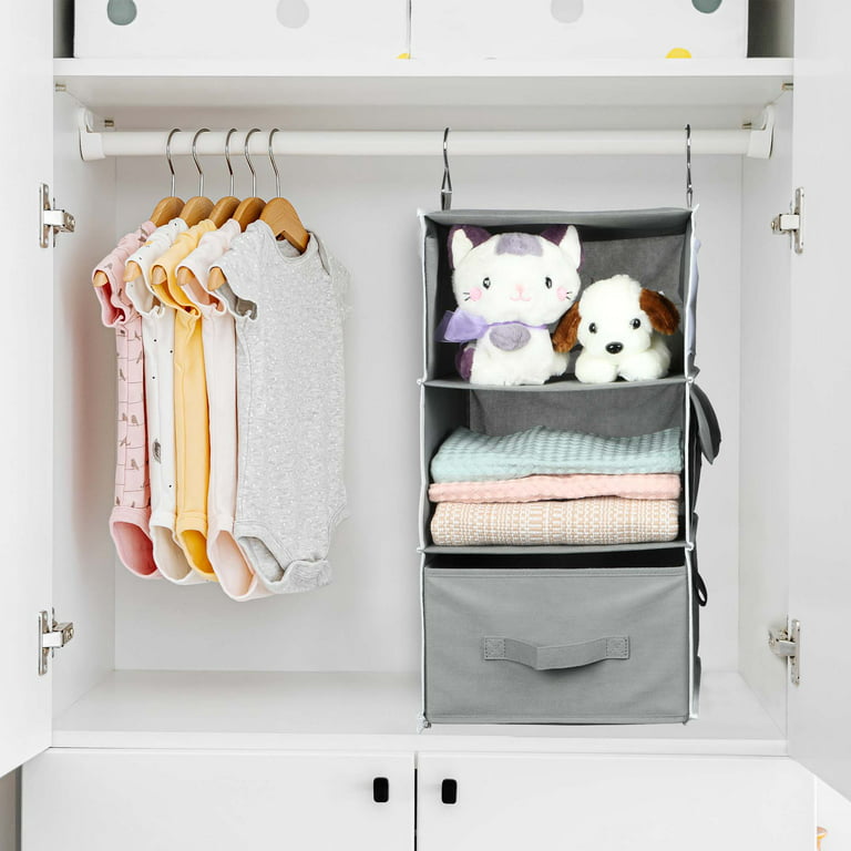 Detachable Baby Nursery Storage, Yecaye 6-Tier Over the Door Bathroom  Organizer, Hanging Closet Organizers and Storage for Baby Stuff, Grey