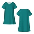 thumbnail image 6 of Hirioo Teal for Women’s Nightdress Comfortable Short Sleeve Nightwear Casual Sleep Dress, 6 of 8