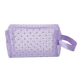 thumbnail image 1 of 1 Pc Bolsa de Maquillaje de Patrón de Corazón de Malla para Vacaciones Morada, 1 of 5