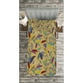 thumbnail image 3 of Ambesonne Colorful Quilted Bedspread Set 2 Pcs, Hand Drawn Leaf Swirls, Twin Size, Multicolor, 3 of 3