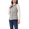 thumbnail image 4 of INSPIRE CHIC Women's Zip Up Jacket Sleeveless Anorak Utility Vest Jacket with Pockets S Grey, 4 of 6