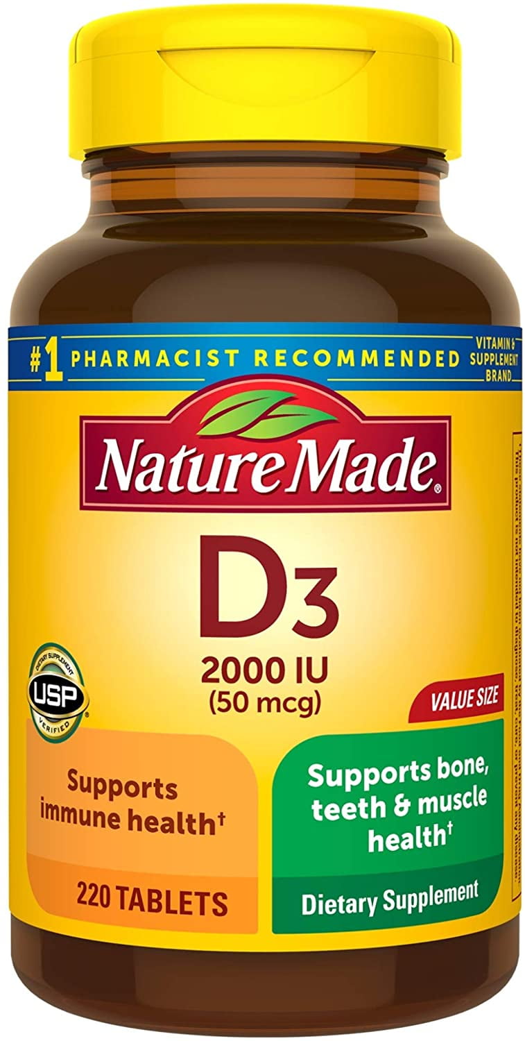 Nature Made Vitamin D3 220 Tablets Vitamin D 2000 Iu 50 Mcg Helps