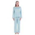 thumbnail image 4 of Valcatch Women's Pajamas Set Long Sleeve Soft Sleepwear Polka Dot Printed Nightwear with Long Pants(Blue, S), 4 of 7