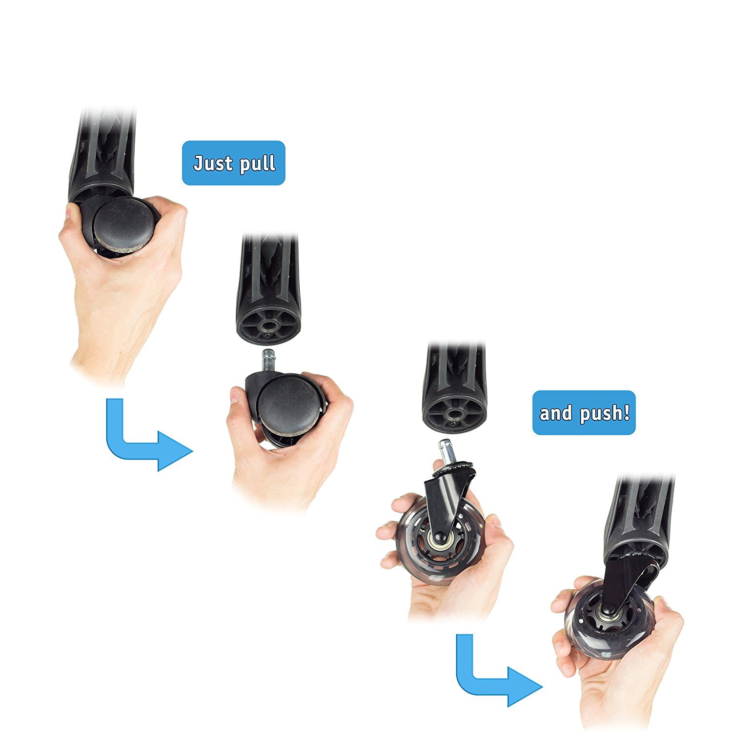 Office Chair Caster Wheels Heavy Duty Safe for All Floors Including Hardwood Perfect Replacement
