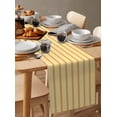 thumbnail image 3 of Yellow Orange Striped Burlap Cotton Table Runner 13x48 Inches Long, Farmhouse Simple Abstract Lines Farmhouse Table Runners, Outdoor Dining Tablecloths Decor for Baby Shower/Party/Wedding, 3 of 6