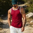 thumbnail image 2 of Resicozy Sleeveless Tank Tops Mens Casual Workout Gym T Shirts Sport Athletic Solid Color Tanks Wine L, 2 of 7