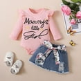thumbnail image 3 of WIBACKER 0-18M Baby Girls Ruffle Long Sleeve Romper Butterfly Ripped Denim Skirts Casual Outfit Clothes, 3 of 7