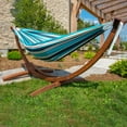thumbnail image 3 of Vivere Double Sunbrella® Hammock with Solid Pine Arc Stand - Surfside (8ft) (FSC Certified), 3 of 6