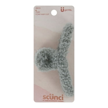 Scunci Soft Fuzzy Claw Hair Clip, Gray, 1-Piece