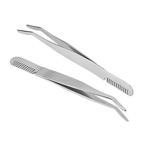 LULULION Stainless Steel Eyebrow Tweezers for Eyelash with Compact Shape 1Set