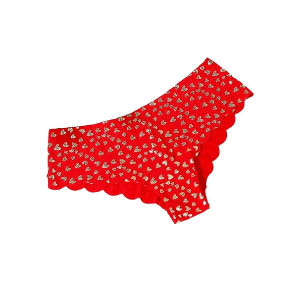 Guardurnaity Bragas con letras para mujer, ropa interior cómoda y agradable a la piel, calzoncillos sin rastro, ropa interior íntima de cintura Ropa interior Rojo METRO