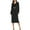 Black, variant on qolati Business Skirt Suit Set for Women 2 Piece Office Work Outfit Collarless Blazer Pencil Skirt Sets Long Sleeve Button Down Open Front Cardigan Matching Dressy Suits Gray M
